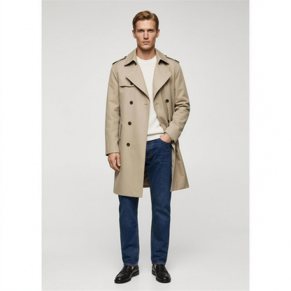 Men's Water-Repellent Belted Trench Coat - Photo 2
