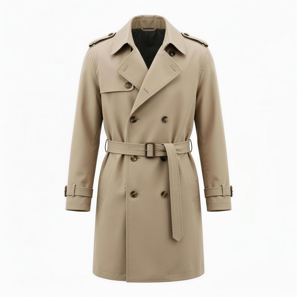 Men's Water-Repellent Belted Trench Coat, product photo